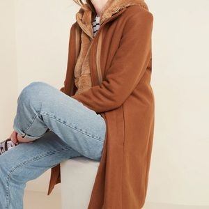 Soft-Brushed Funnel-Neck Coat  🖤 “Brand New”